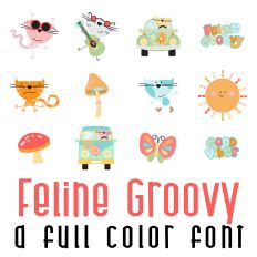 Feline Groovy Full Color Font