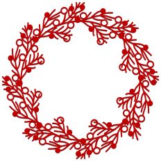 Festive Fronds and Berries Wreath Border Circle Frame