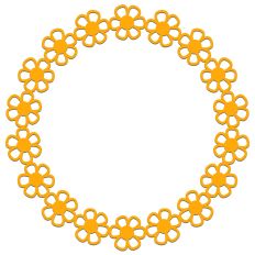 Feverfew Daisy Circle Border Frame Garland