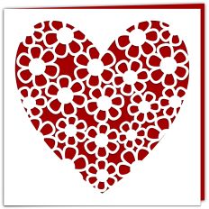 Feverfew Daisy Heart Card