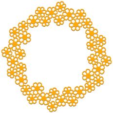 Feverfew Daisy Circle Garland Border Frame