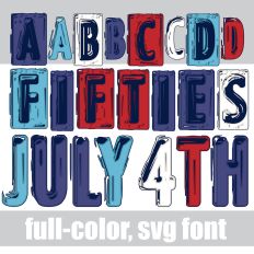 Fifties July Fourth Color Font