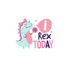 Girl one Rex birthday, Dinosaur