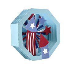 Fireworks Octagon Shadowbox Box Card