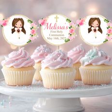 My First Holy Communion Cupcake Toppers Girl Number 1
