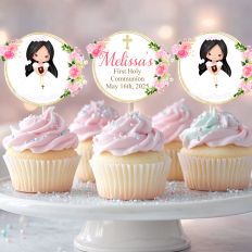 My First Holy Communion Cupcake Toppers Girl Number 4
