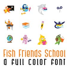 Fish Friends School Full Color Font