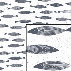 Fish Pattern Blue and White