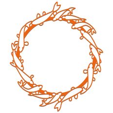 Fish Wreath Garland Circle Frame Border