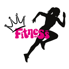 Fitness Queen – Running Athlete Crown Word Art
