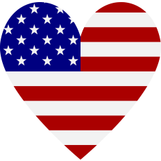 American Flag in a Heart