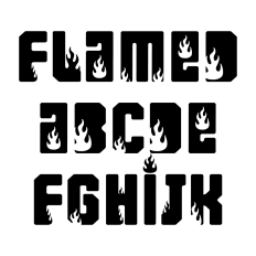 BFC Flamed Fire Flame Font
