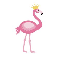 Crowned Flamingo Design – Tropical Queen Bird