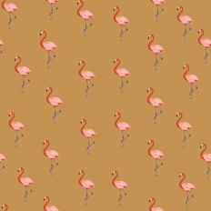 Flamingo pattern paper gold background
