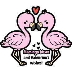 cute flamingo couple in love 