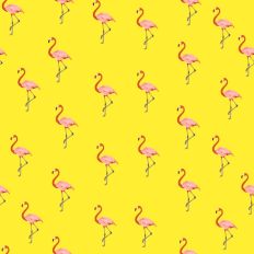 Flamingo pattern paper yellow background