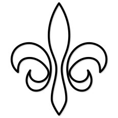 Fleur de Lis Outline, Mardi Gras, Flourish