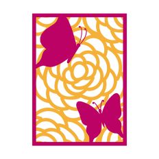 Butterfly with Floral Design for Cards or Shadow Boxes