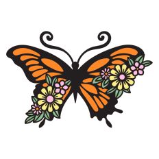 Butterfly with flowers