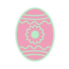Simple Decorated Easter Egg with Floral Design and Swirls for Silhouette Studio