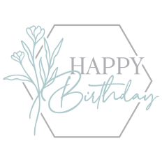 Happy Birthday With Floral Border