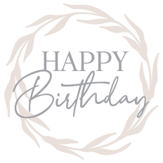 Happy Birthday with Elegant Wreath
