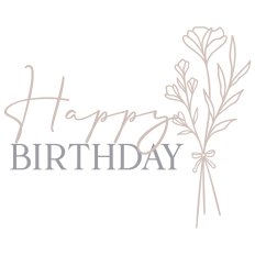 Happy Birthday With Floral Bouquet