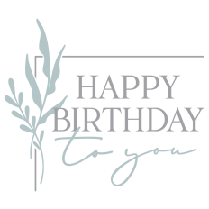 Happy Birthday With Botanical Border