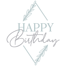 Happy Birthday with Botanical Diamond Frame