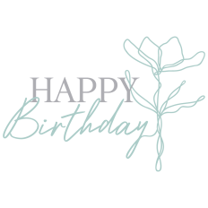 Happy Birthday with Abstract Flower