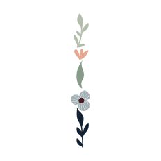 Flower Initial Monogram Art Letter I