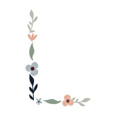 Flower Initial Monogram Art Letter L