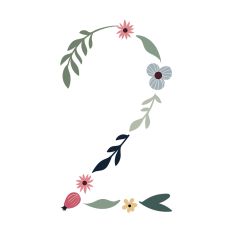 Flower Initial Monogram Art Number 2