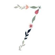Flower Initial Monogram Art Number 7