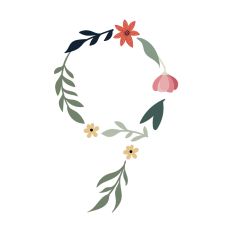 Flower Initial Monogram Art Number 9