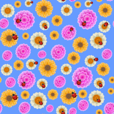 Floral blue background pattern
