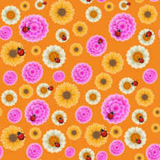 Floral orange background pattern