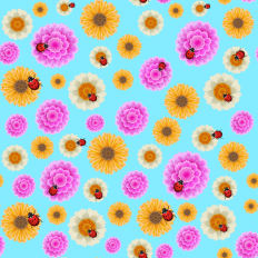 Floral turquoise background pattern