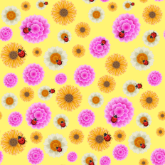 Floral yellow background pattern