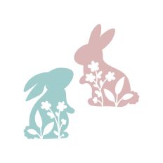 Floral bunny silhouettes