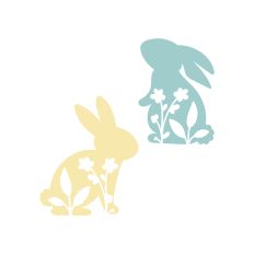 Floral Bunny Silhouettes