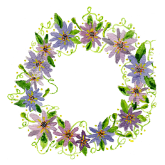 Watercolor Floral Wreath Sticker