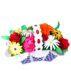 3D Flower Basket with flowers