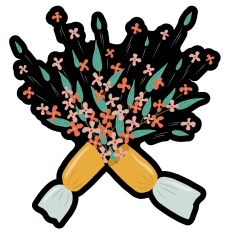 FLOWER CRACKER BOUQUET BLACK BG CELEBRATION BIRTHDAY