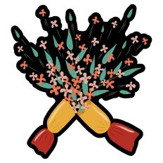 FLOWER BOUQUET CRACKER BLACK BG CELEBRATION BIRTHDAY