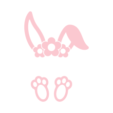Split Monogram Easter Bunny SVG | Cute Easter SVG