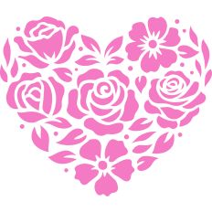 Flower Heart Stencil