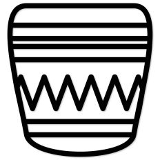 Flower Pot Outline, Zigzag stripe