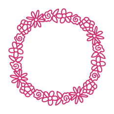 Flower Wreath Frame, Customizable Design
