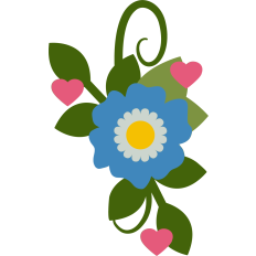 Flower Cluster with Hearts
